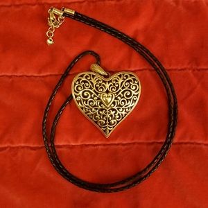 Brighton Heart Necklace with Leather cord Large
